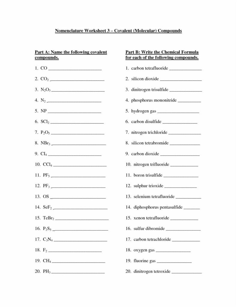 Naming Ionic And Covalent Compounds Worksheet Answer Key Db excel