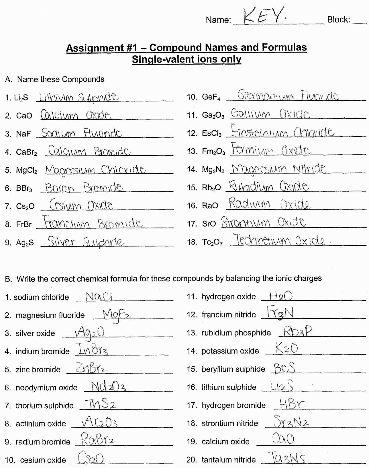 Binary Ionic Compounds Worksheet Answers Multiplication Db Excel Binary Ionic Compounds Worksheet Answers Multiplication Db excel