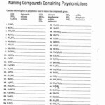 Ionic Compounds Worksheet Answer Key