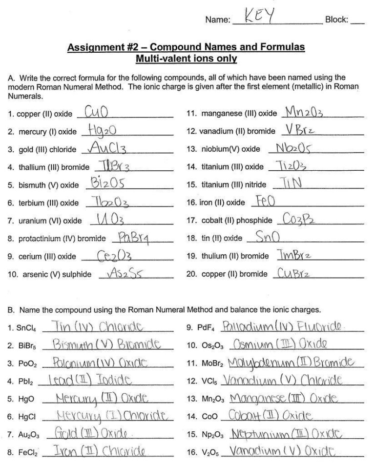 Naming Binary Ionic Compounds Worksheet Key CompoundWorksheets com Naming Binary Ionic Compounds Worksheet Key CompoundWorksheets com